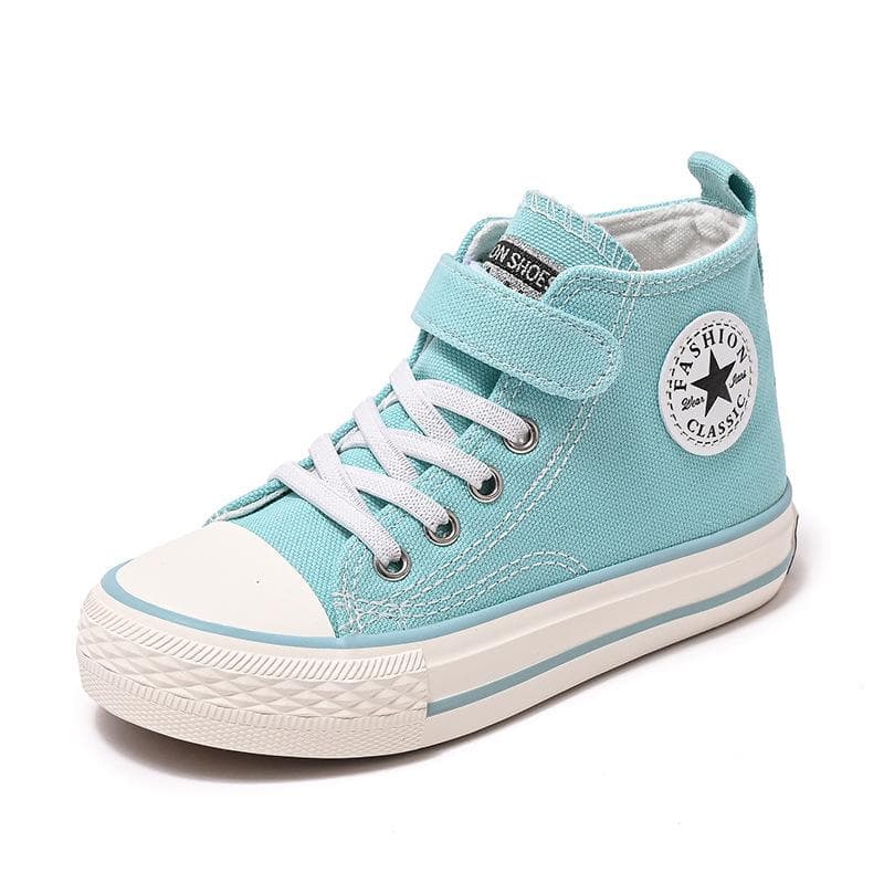 Children's High-Top Canvas Shoes Boy's Cloth Shoes Girls' Sneakers 29 sky blue