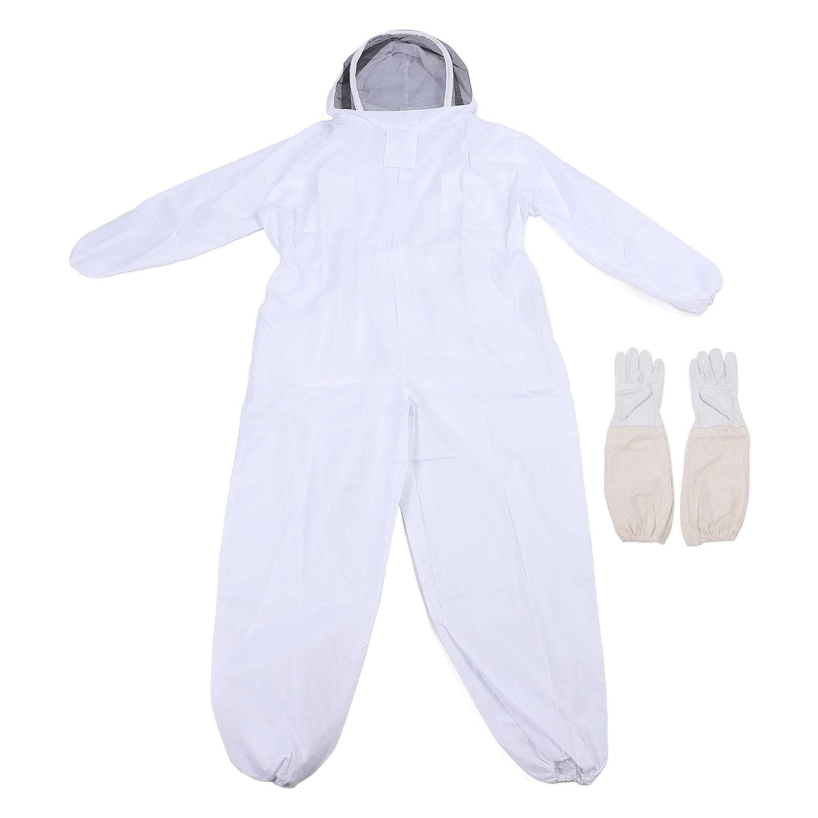Bee Suit Ventilated Comfortable Flexible Beekeeping Suit with Gloves for Men and Women black