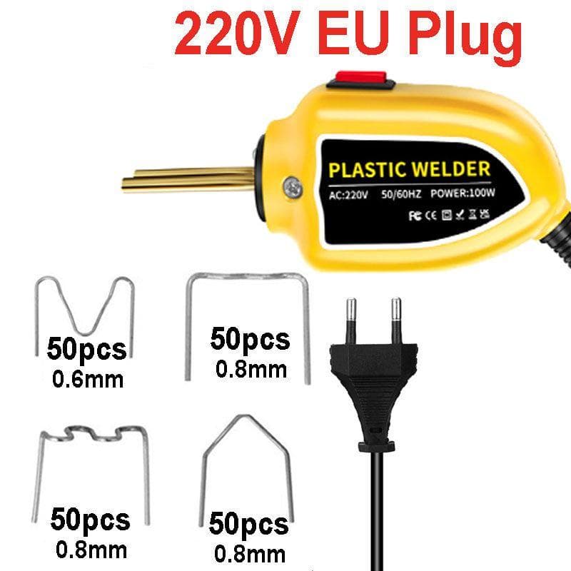 100W Plastic Welding Mini Hot Stapler Plastic Welding Plastic Welder Gun Kit for Car Bumper Repair Tools Yellow-EU Plug yellow