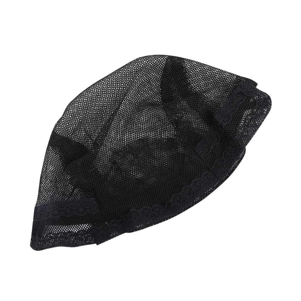 Black Hairnet Wig Cap Elastic Dome Hair Mesh with Adjustable Strap for Making Wigs