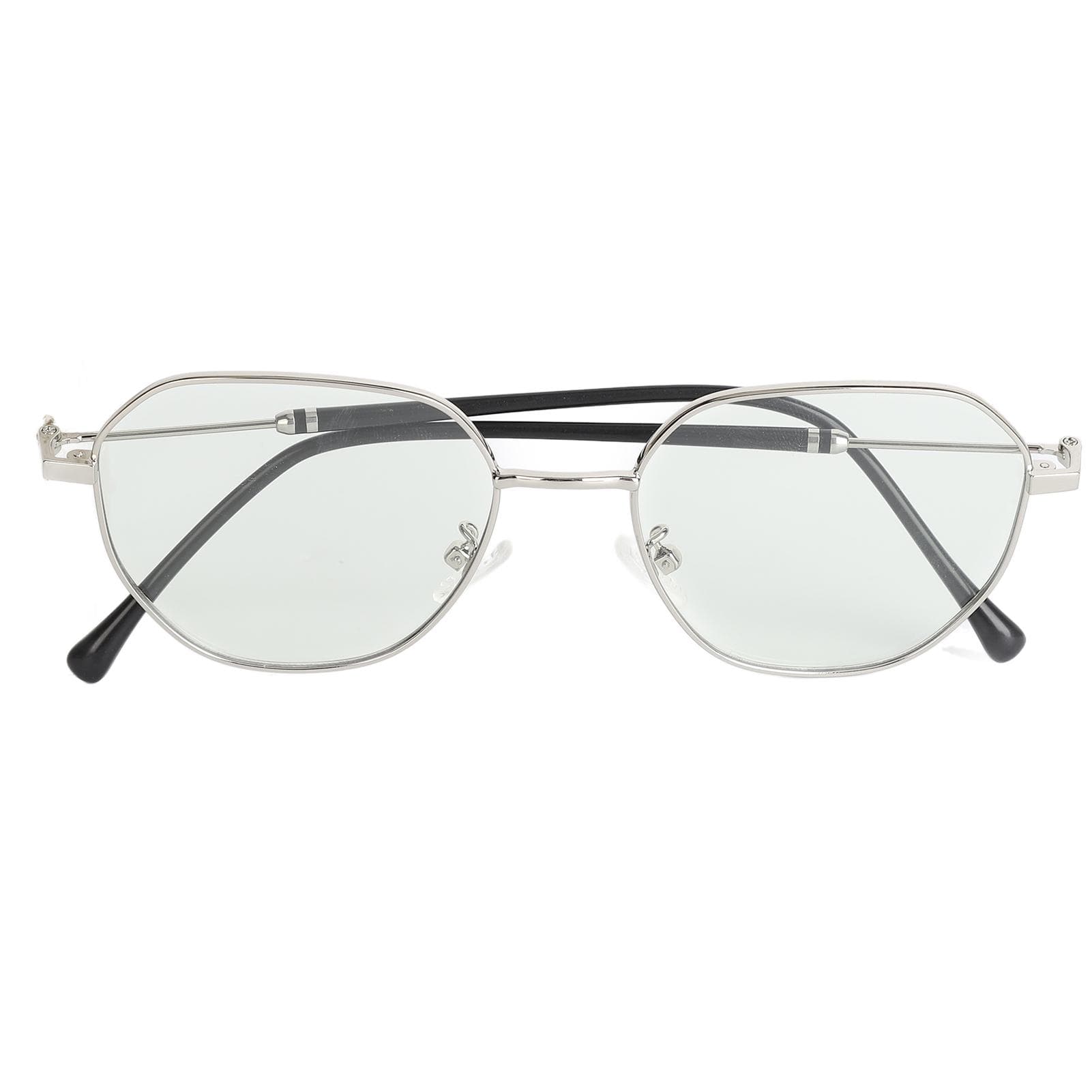 Blue Light Resistant Sunglasses Radiation Protection UV Proof Polarized Aspheric Metal Frame for silver