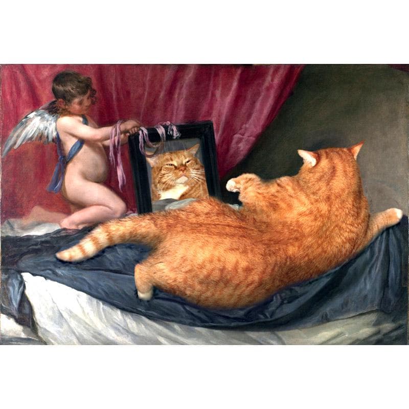 Cat Art Cartoon Fantasy 5D Diamond Painting Full Round Drill Home Decoration 20X30CM