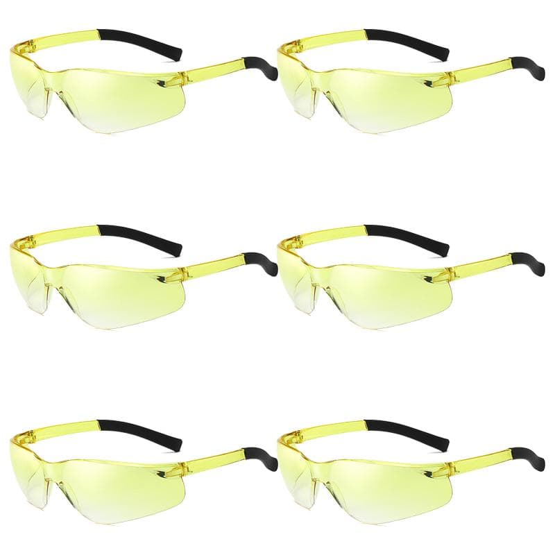 KAMMPT 6 Pairs Rimless Sunglasses Set Men Women Round Wrapped Trendy Outdoor Sports Sun Glasses as pciture shows
