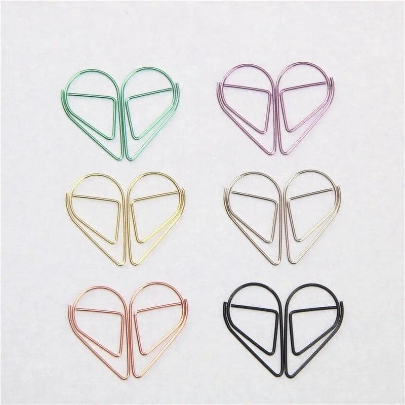 Brief Style Waterdrop Shaped Metal Paper Clip Bookmark Stationery School Office Supply Escolar Papelaria black
