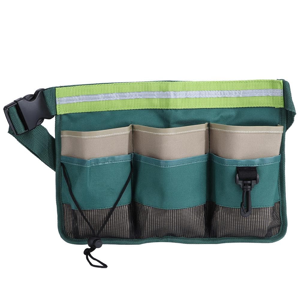 Multi Pocket Garden Tool Bag Waist Hanging Pouch Organizer with Adjustable Belt Gardening Supplies