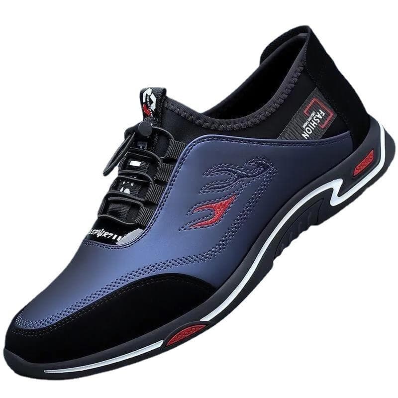 Spring New Leather Breathable Sneakers Front Lacing Sports Men's Shoes Men's Casual Shoes 44