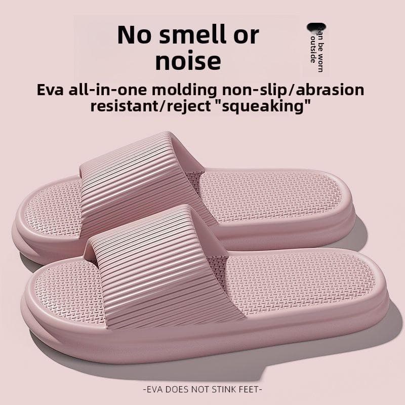 Women Summer Concise EVA Slippers Men Soft Home Slides Couples Bathroom Non-slip Sandals Adults Comfortable Outdoor Beach Shoes 36-37 pink