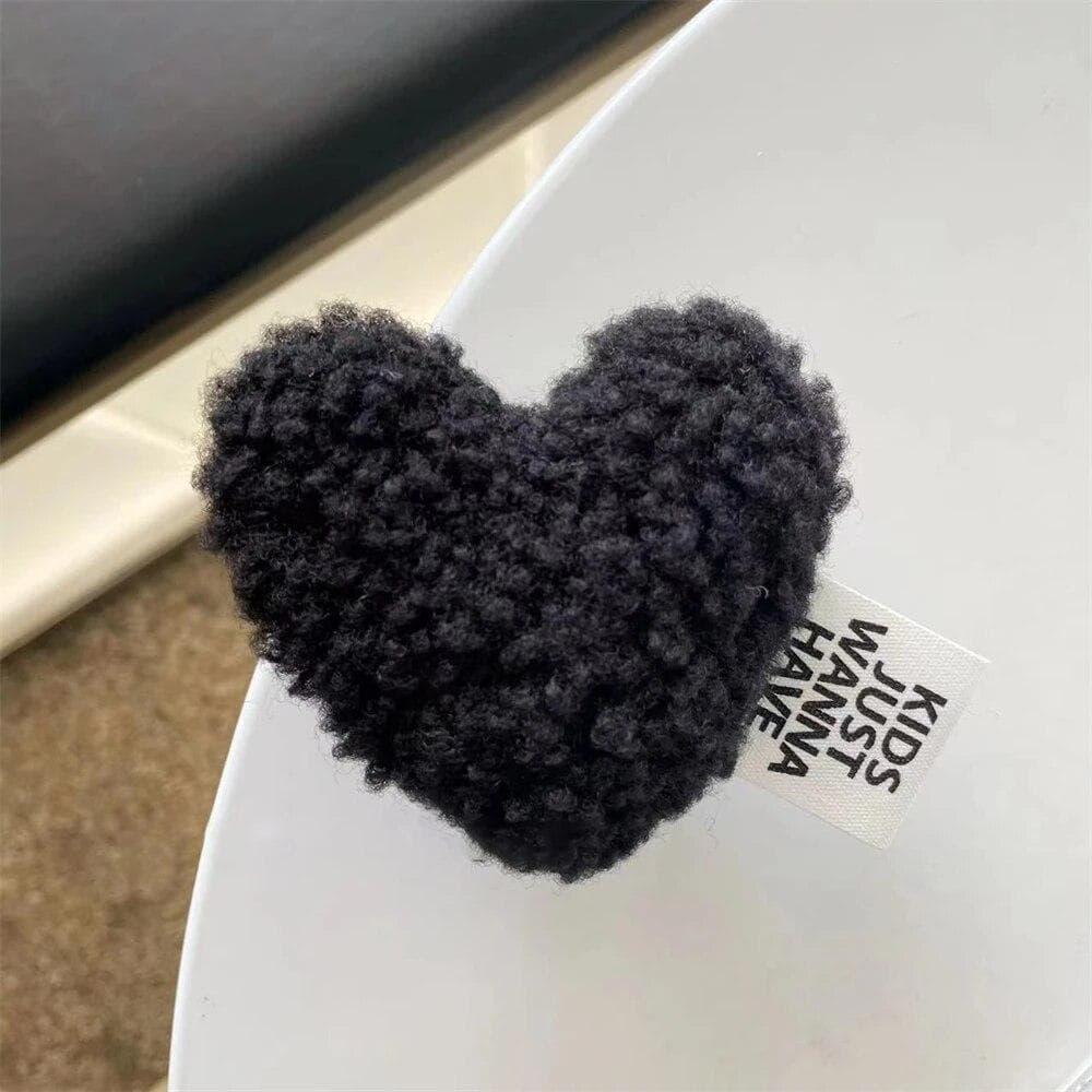 Korean cute, warm, fuzzy, and caring plush black