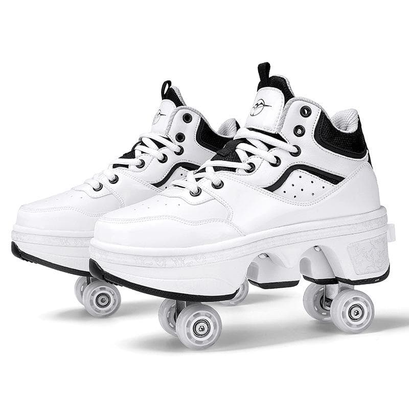 Runaway Shoes Four-wheel Runaway Roller Skates Adults Can Walk and Skate Skates Elementary School Students Pulley Shoes 41