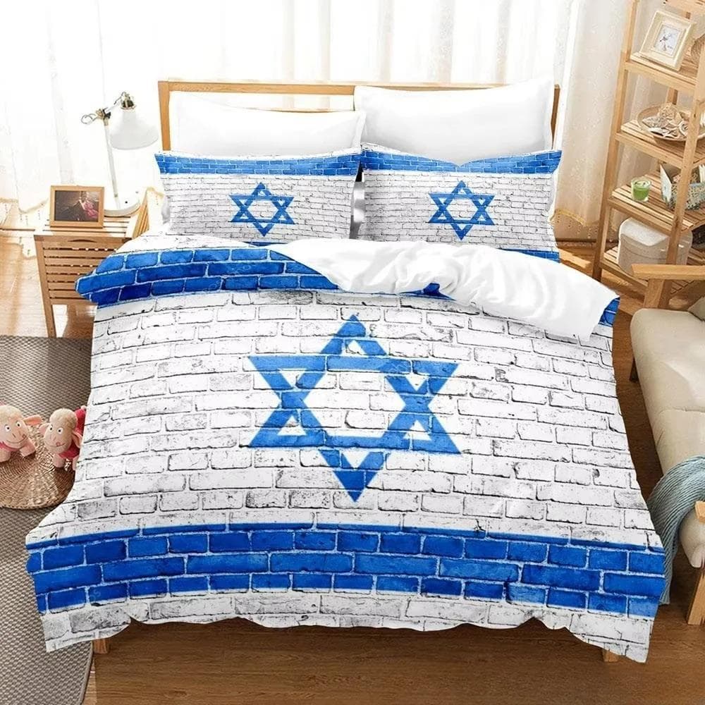 New 3d Print Israel flag Bedding Set Duvet Cover 1 Duvet Cover 2 Pillowcases Adult and Kids Bedding Set Luxury Children's Gifts 70x133cm 2pcs