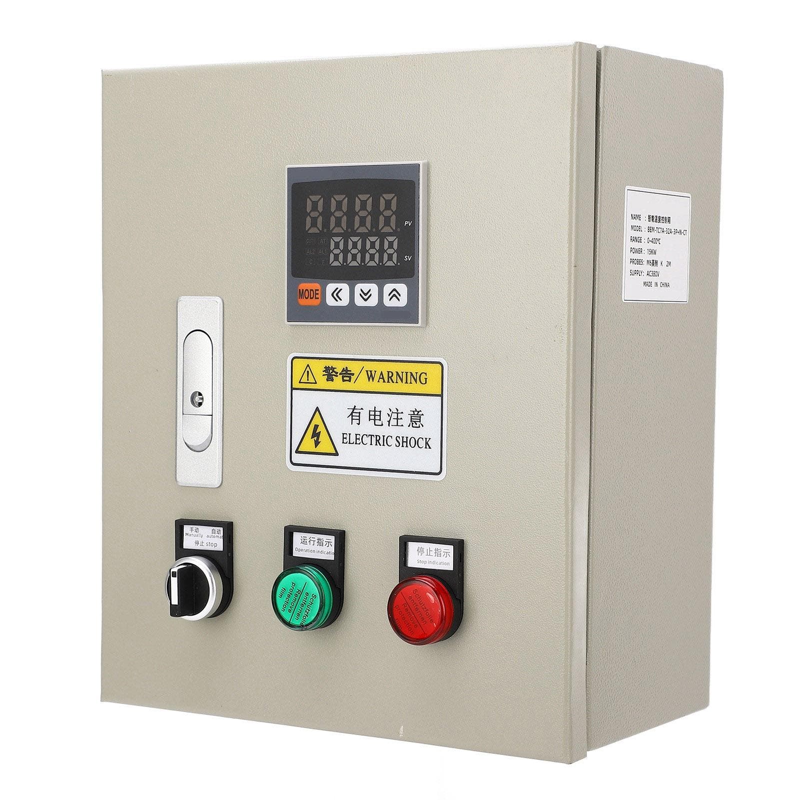 PID Temperature Controller 3 Phase 15KW Intelligent Thermostat Temp Control Box with M6 K Type 2M