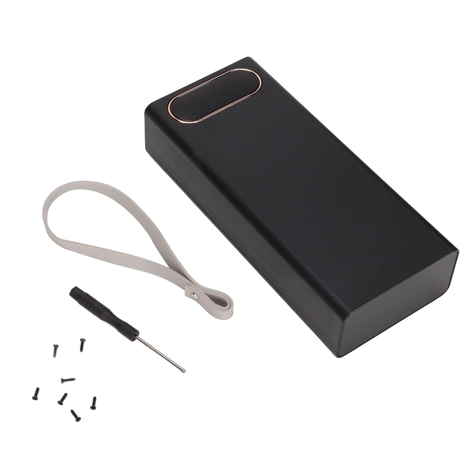 L16 16x18650 DIY Power Bank 2 USB Output 22.5W Fast Charging Battery Box Case with LCD Display and black