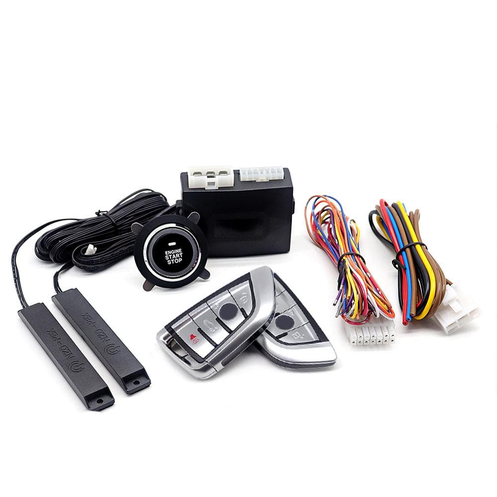 Car Keyless Entry Engine Start Alarm System Push Button Remote Starter Stop Kits