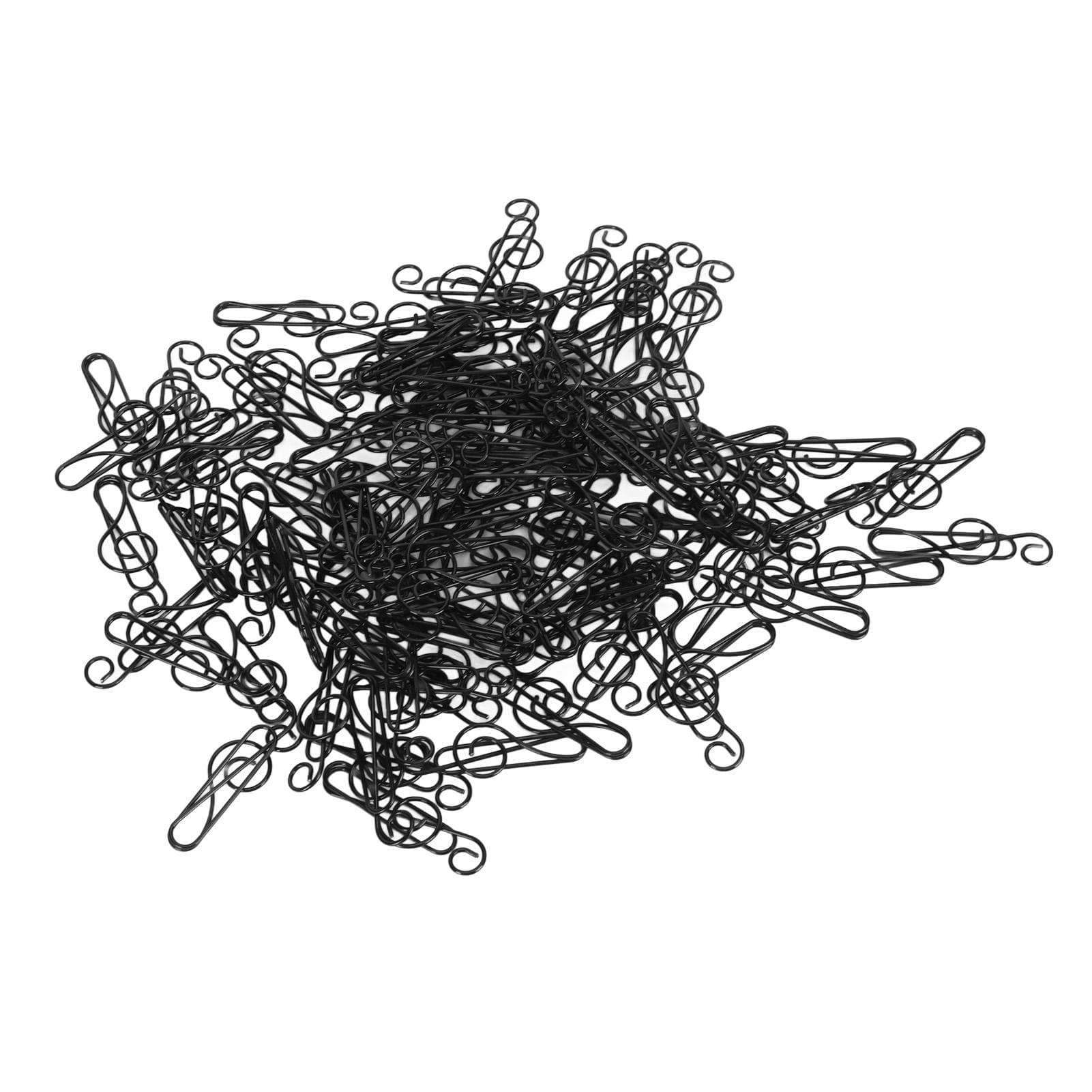 100 Pcs Note Paper Clip Black Creative Cute Music Wire Bookmark Paper Clamp Compact Portable for
