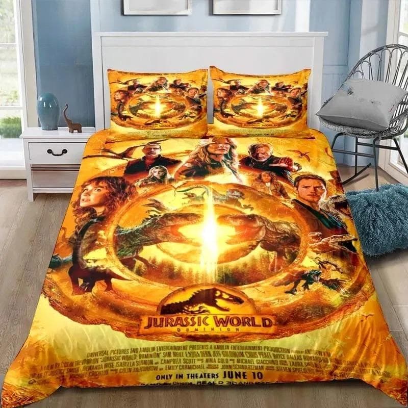 Dinosaur Jurassic Park 3D Print Bedding Set Single Twin Full Queen King Size Bed Set Adult Kid Bedroom Bedding Gift 140X200cm-2pcs