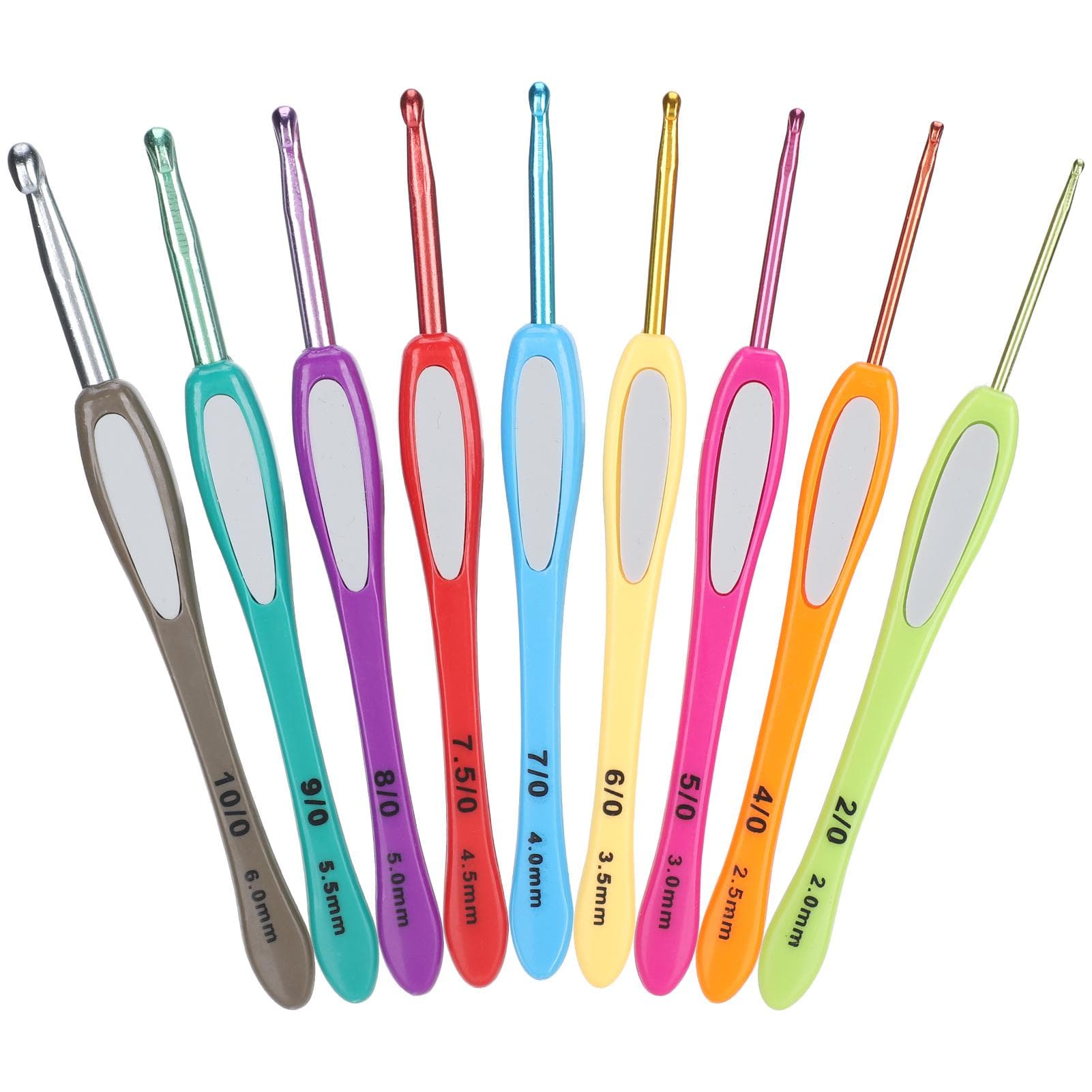 9Pcs Crochet Set Color Plastic Handle DIY HandWoven Sweater Knitting Tools 14cm
