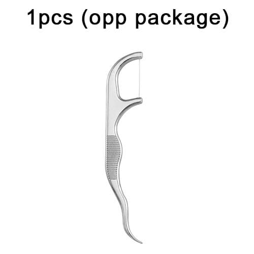 Stainless Steel Toothpick Set Tooth Flossing Reusable Toothpicks Portable Toothpick Floss Teeth Cleaner Oral Cleaning WBL 1pcs opp