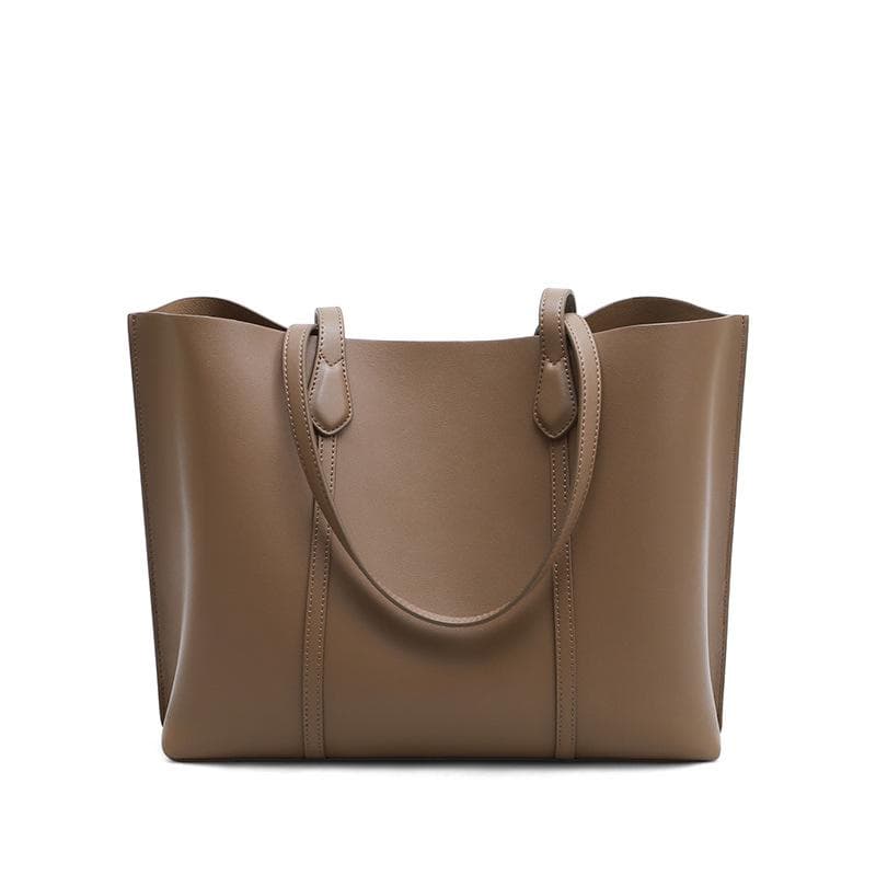 Bag Women's Leather Hand Bill Shoulder Tote Bag Niche Design Commuter Bag 34.5*27*12(cm)