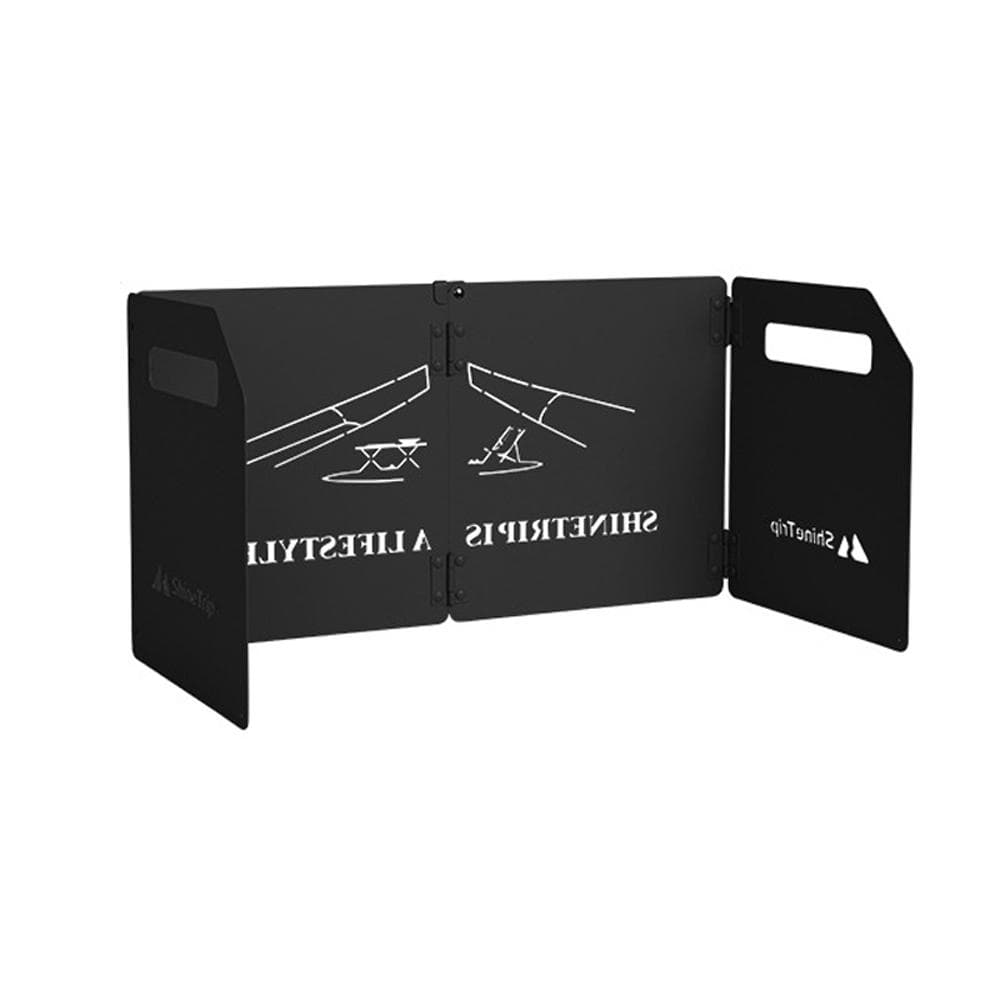 Outdoor Camping Foldable Stoves Windshield Portable Carbon Steel Cooking Furnace Windproof Screen black
