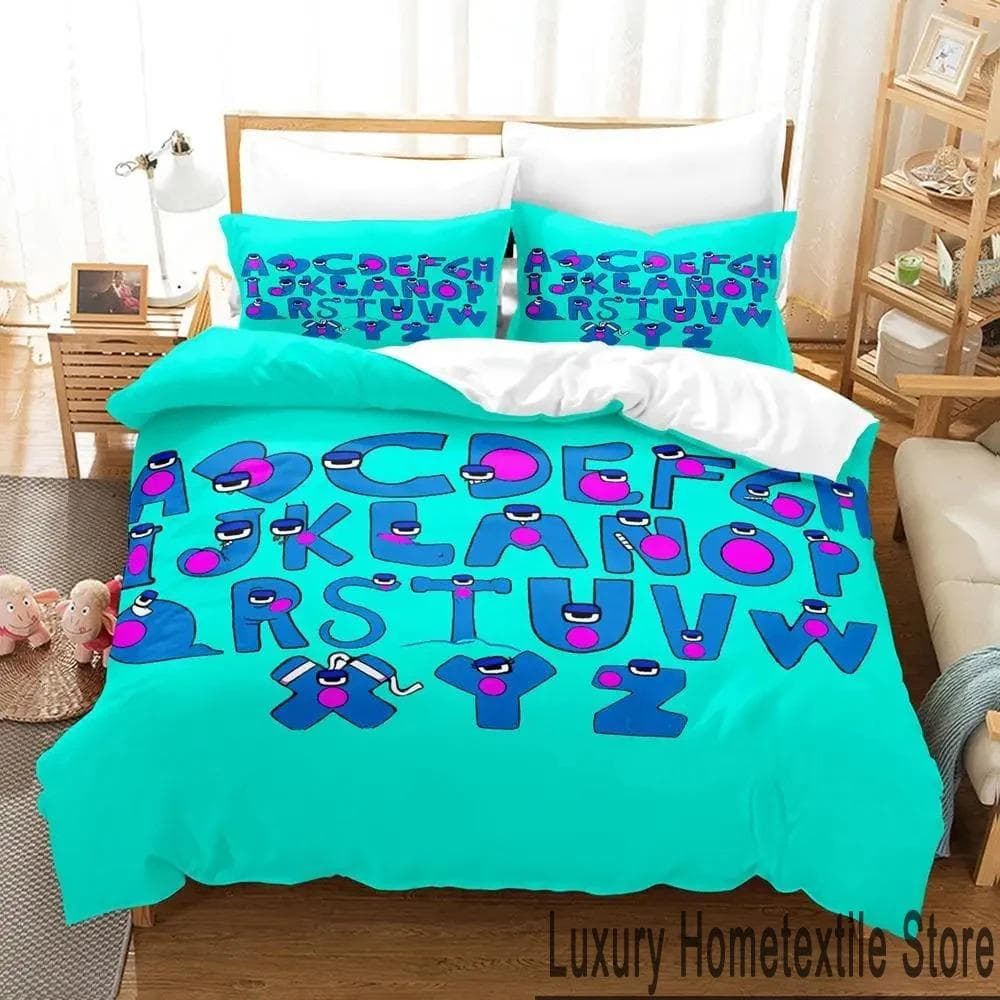 3D Print Cartoon Alphabet Lore A-Z Bedding Set Boys Girls Twin Queen King Size Duvet Cover Pillowcase Bed boys Adult US Twin 173x218cm