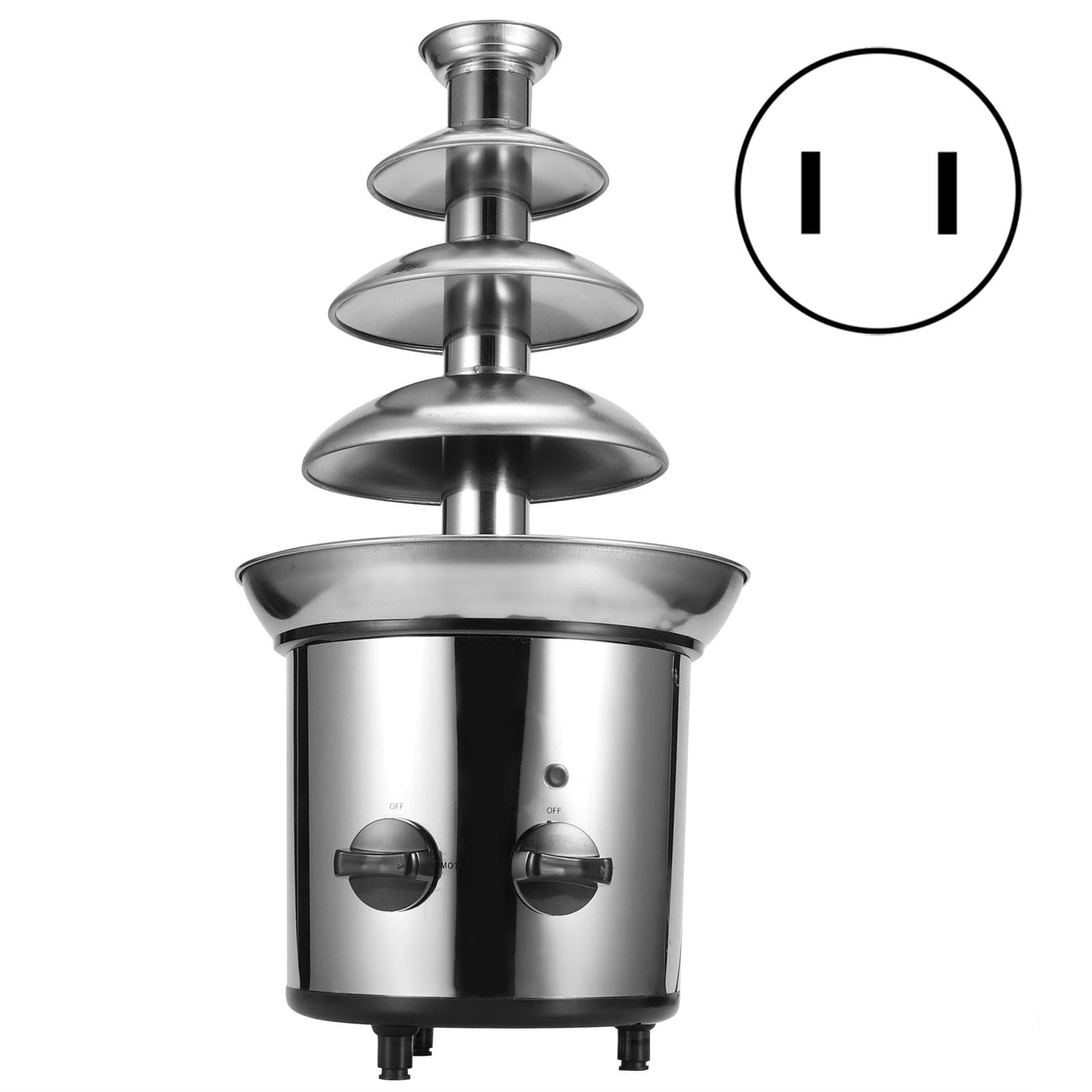 Stainless Steel 4 Layer Electric Chocolate Fountain Machine for Weddings Birthday Parties DecorUS