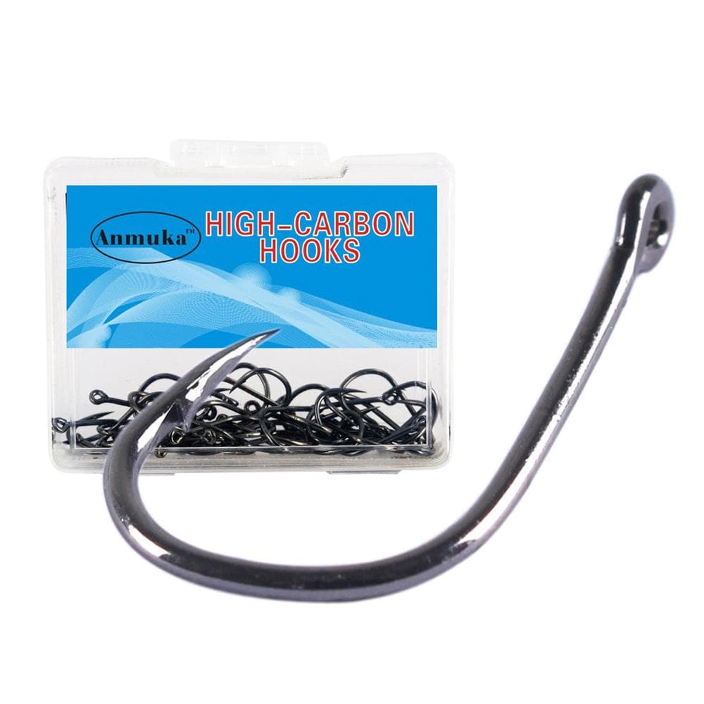 100pcs Fishing Hooks Barbed Fishhook for Saltwater Freshwater High Carbon Steel 4