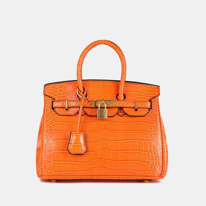 2024 Women's High-End Crocodile Pattern Platinum Shoulder Bag - European & American Fashion, Large-Capacity Crossbody Handbag Small 25*13*20cm