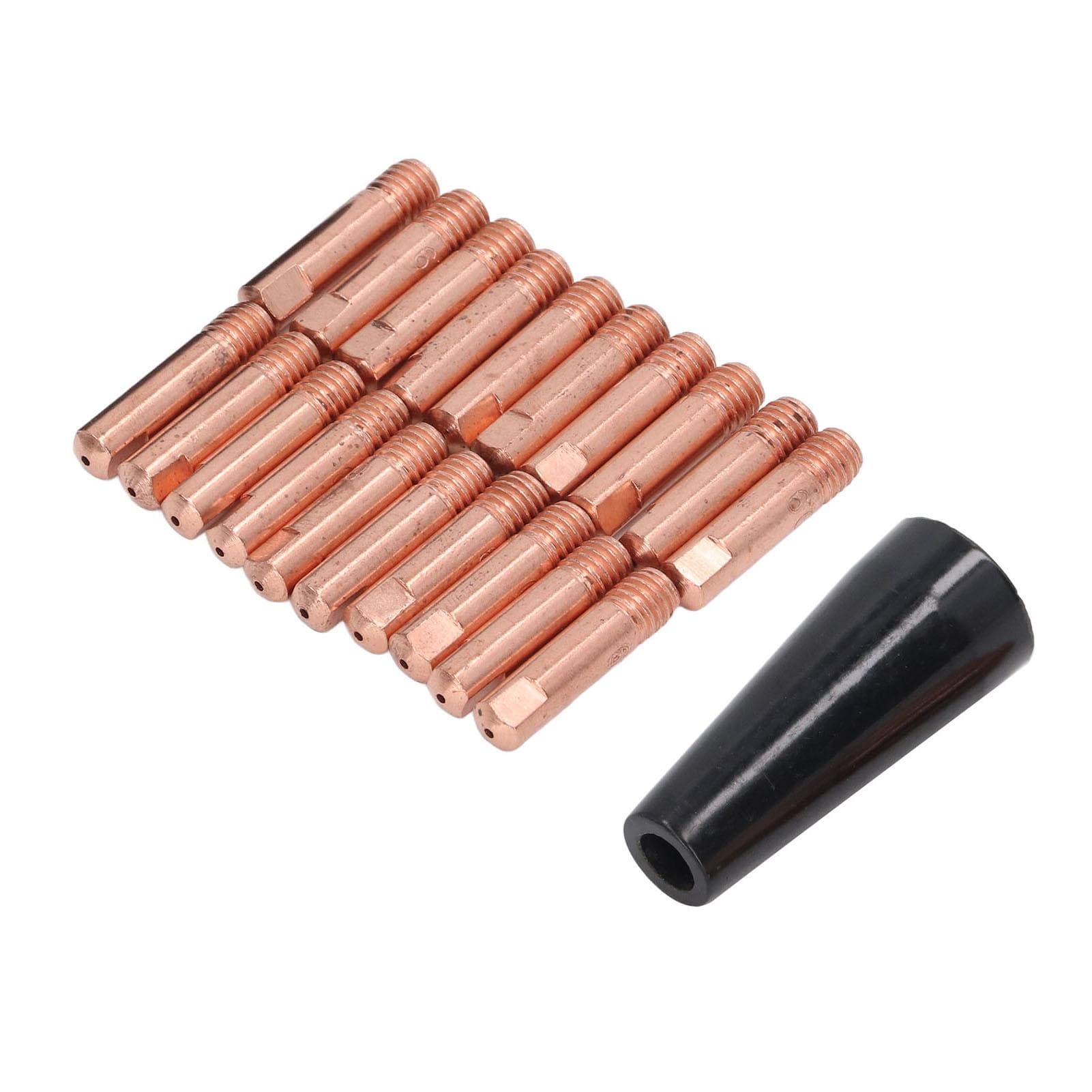 20PCS Welding Gun Nozzles Copper Conductive Nozzle Gasless Self Protection Nozzle Replacement