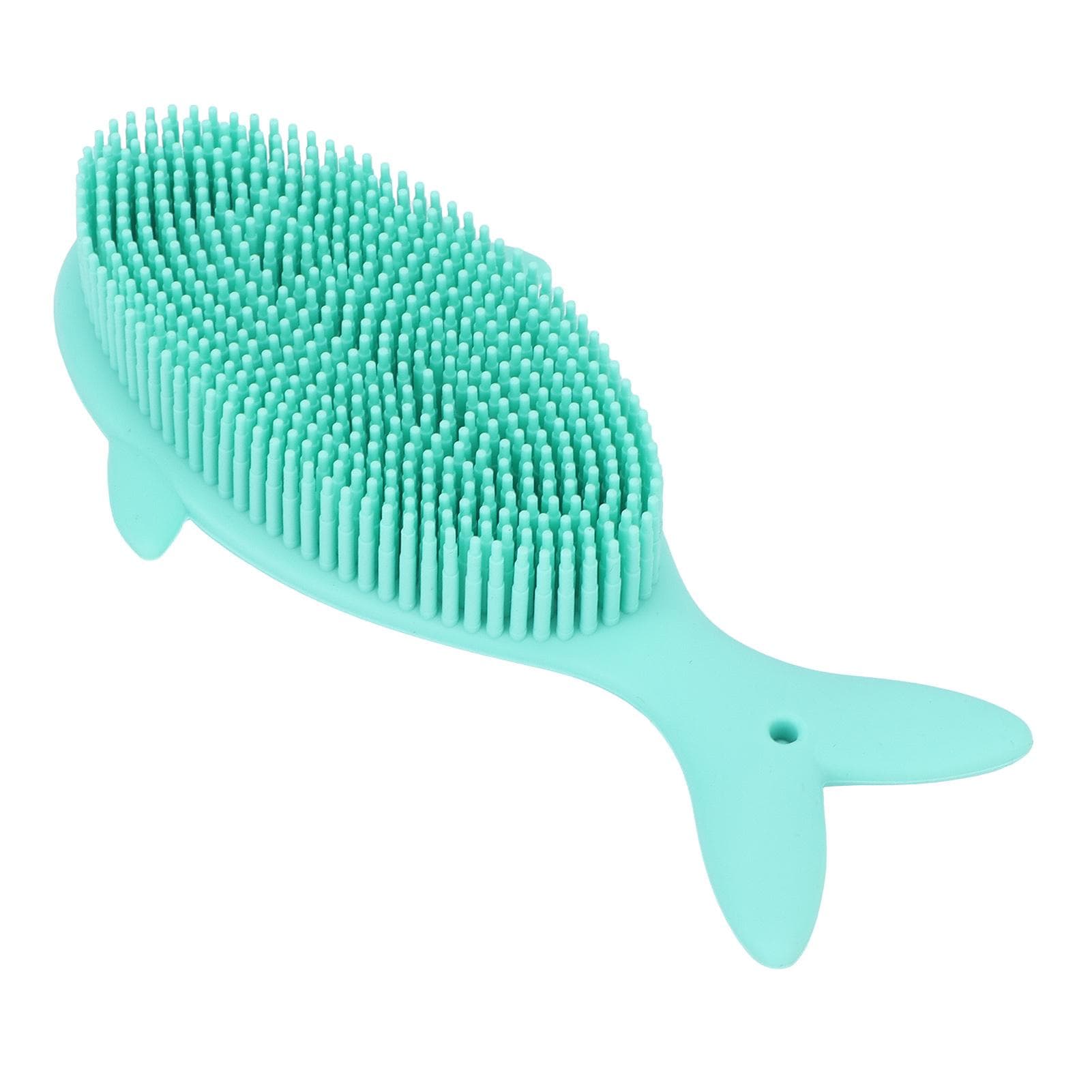 Baby Bath Silicone Brush Massage Gentle Soft Hair Shampoo Brush for Kids Toddlers Green