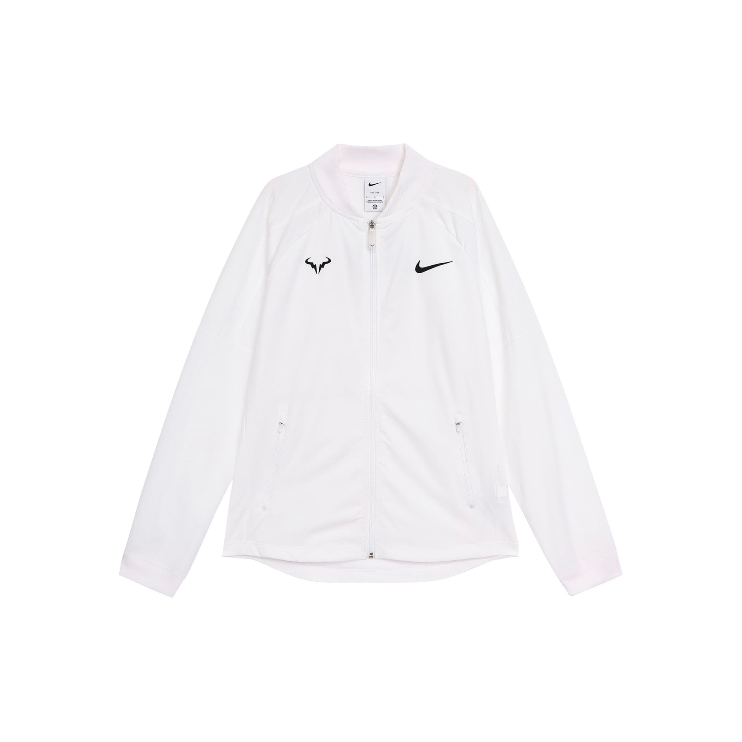 Nike Dri-FIT Rafa Quick-Dry Zipper Breathable Long Sleeve Jacket Men jackets White DV2886-100 L