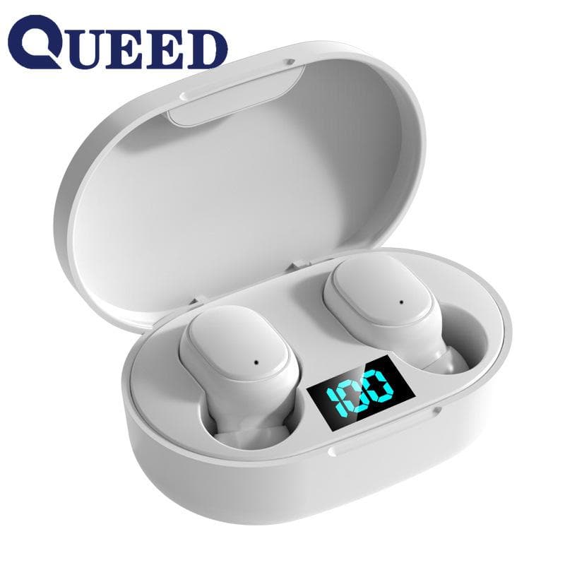 The New Intelligent Number Showed Bluetooth Headset Wireless Sports Mini Headset Stereo -in -ear white