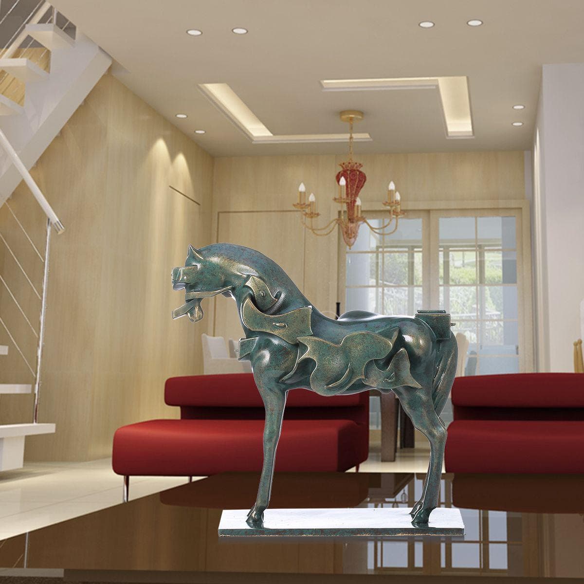 Surrealism Horse Resin Sculpture Home Decor Modern Art Figurine Tomfeel