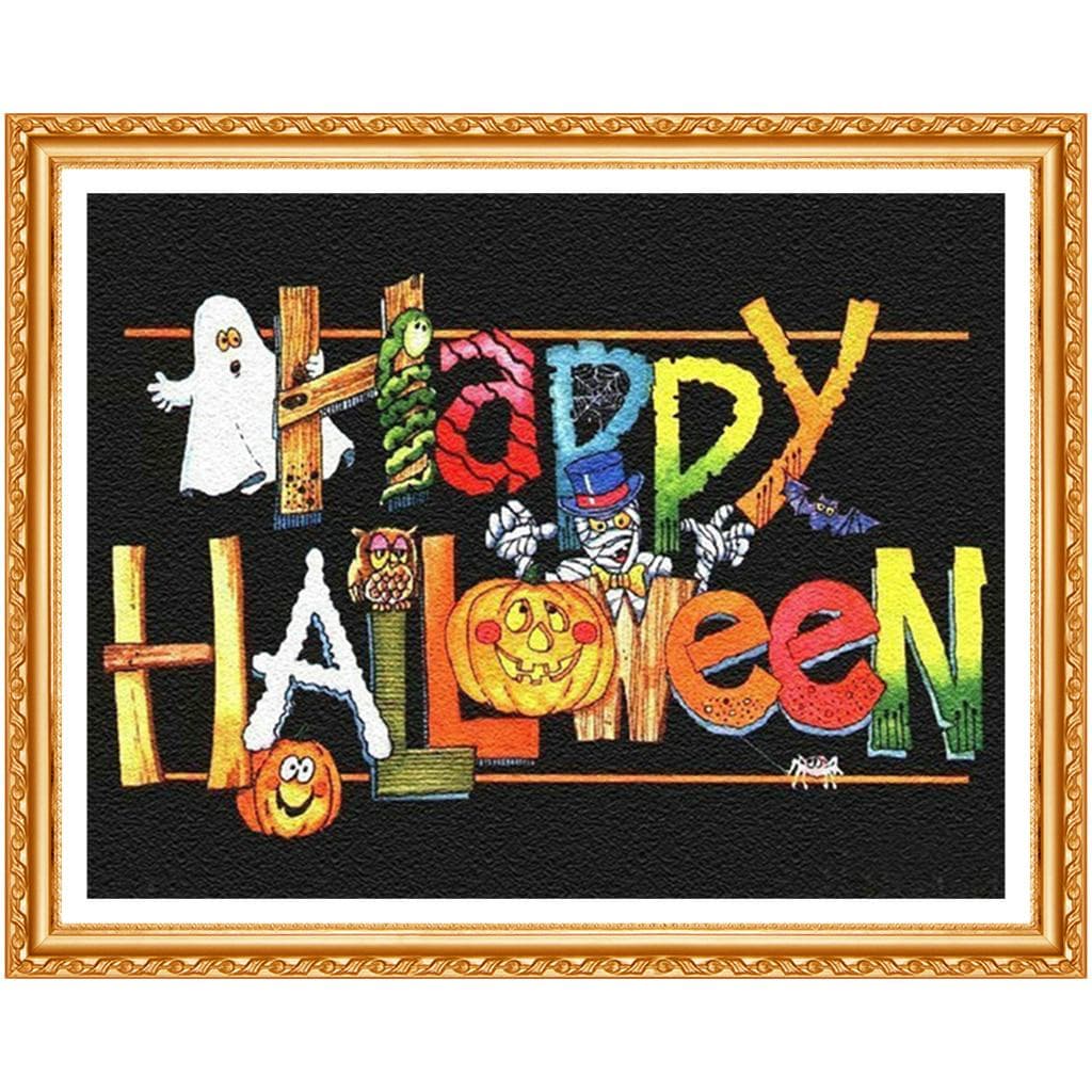 Halloween Room Decor Full Drill Diamond Painting Cartoon Embroidery Pattern Cross Stitch Wall Arts 20X30CM