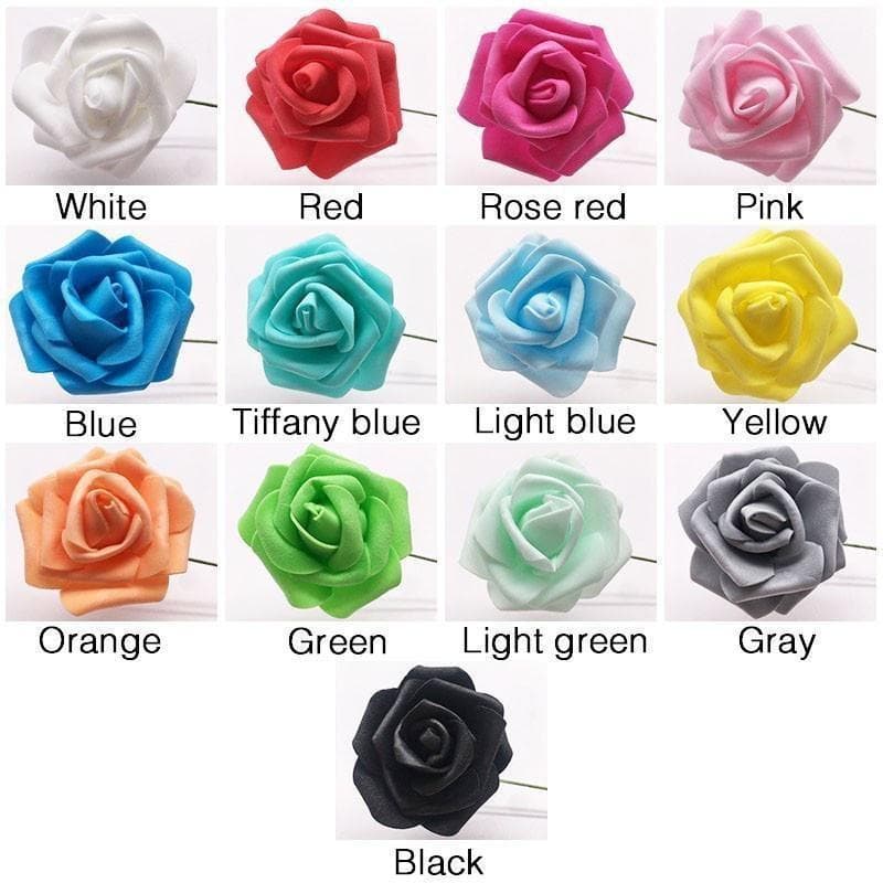 25Pcs/1Pack Artificial Rose Flowers Fake Rose Flower with Stems for Home Wedding Decoration Artificial Flowers DIY Bride Bouquet Home Decor green