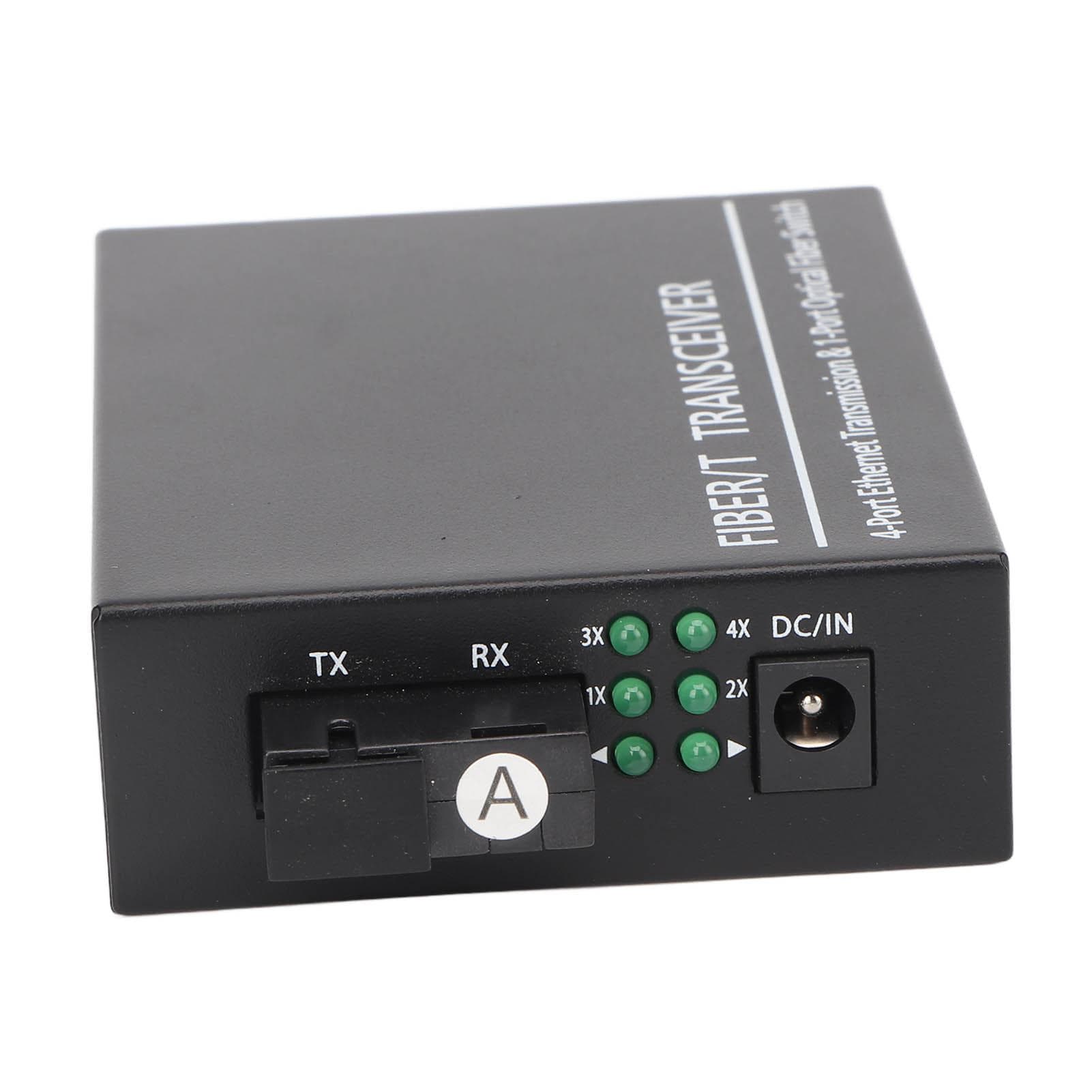 Ethernet Media Converter 10100M Single Fiber Singlemode Tx1310nmRx1550nm RJ 45 Port Fiber to EU Plug