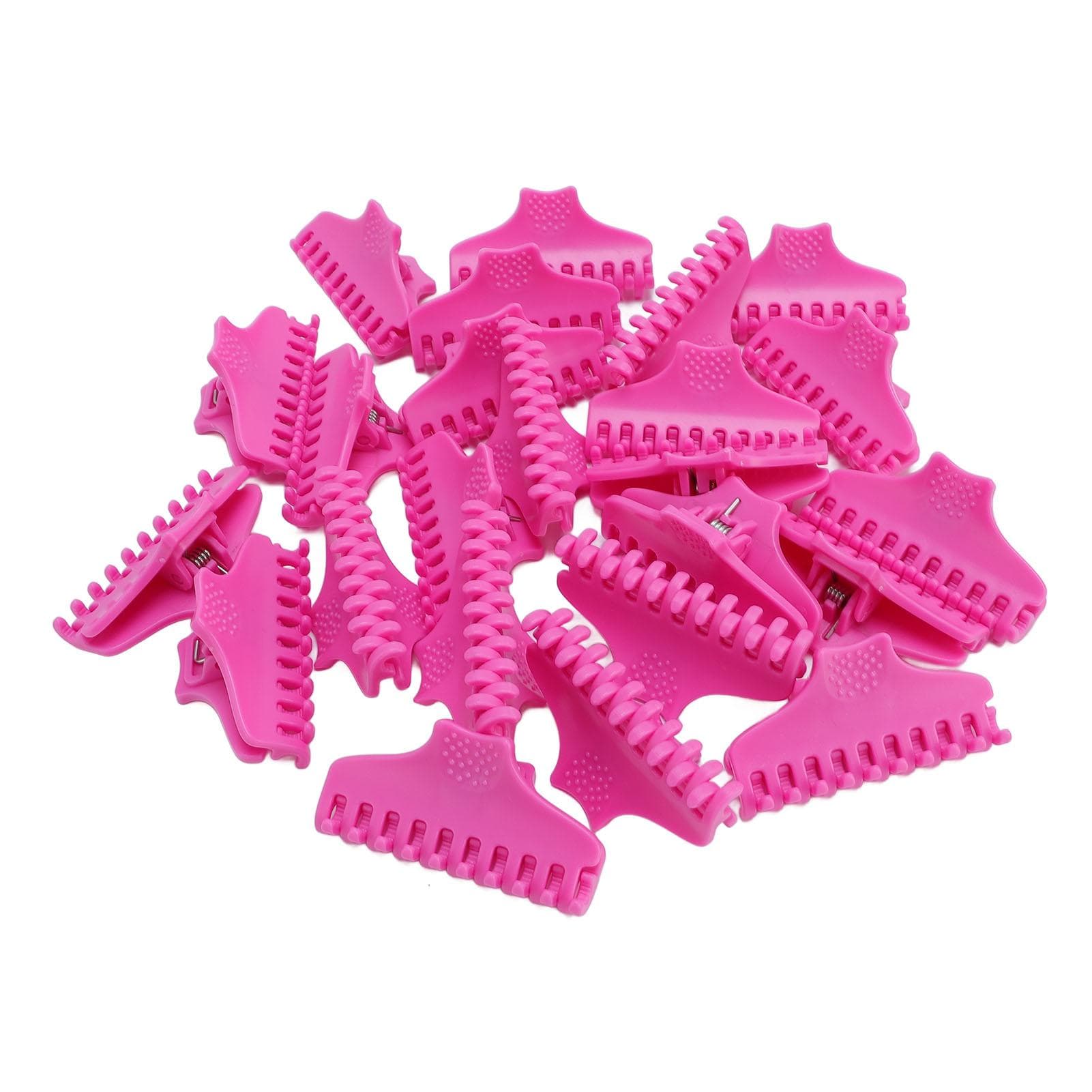 25pcs Pink Hair Curler Claw Clip Set Perm Jaw Clamps Hair Root Volume Clip Fluffy Styling Tool for