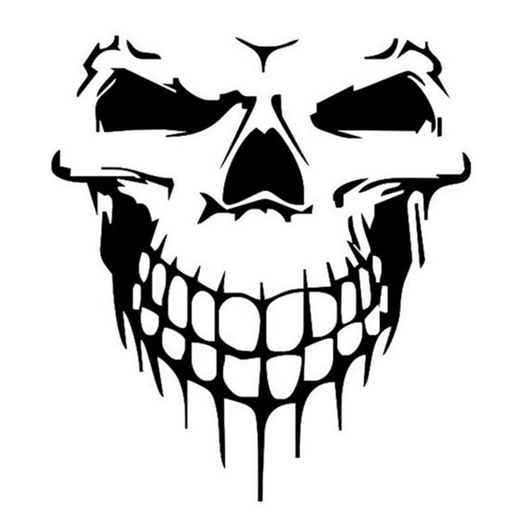 Car sticker reflective skull removable waterproof decor M black
