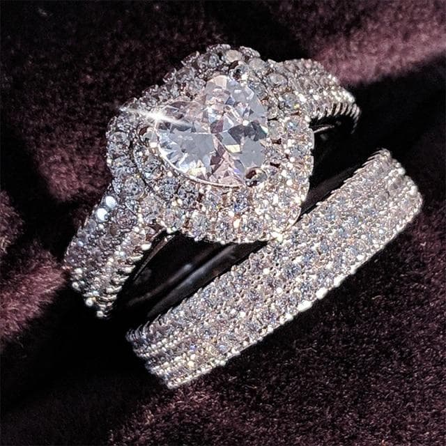 925 Sterling Silver Luxury Bold Big Wedding Rings Set for Bridal Women Engagement African Finger Christmas Gift Jewelry R4428 8