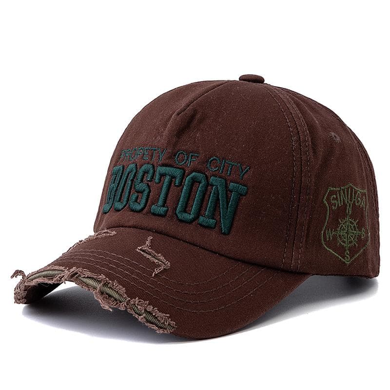 Hot Sale Cotton Vintage Cap High Quality BOSTON Letter Embroidery Baseball Cap Men And Women Outdoor Sports Hats 54cm-60cm coffee
