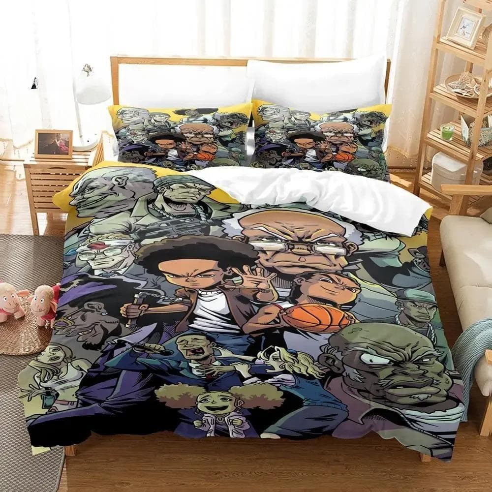 New The Boondocks Bedding Set Single Twin Full Queen King Size Bed Set Aldult Kid Bedroom Duvetcover Sets 3D Anime Bed Sheet Set 70x133cm 2pcs