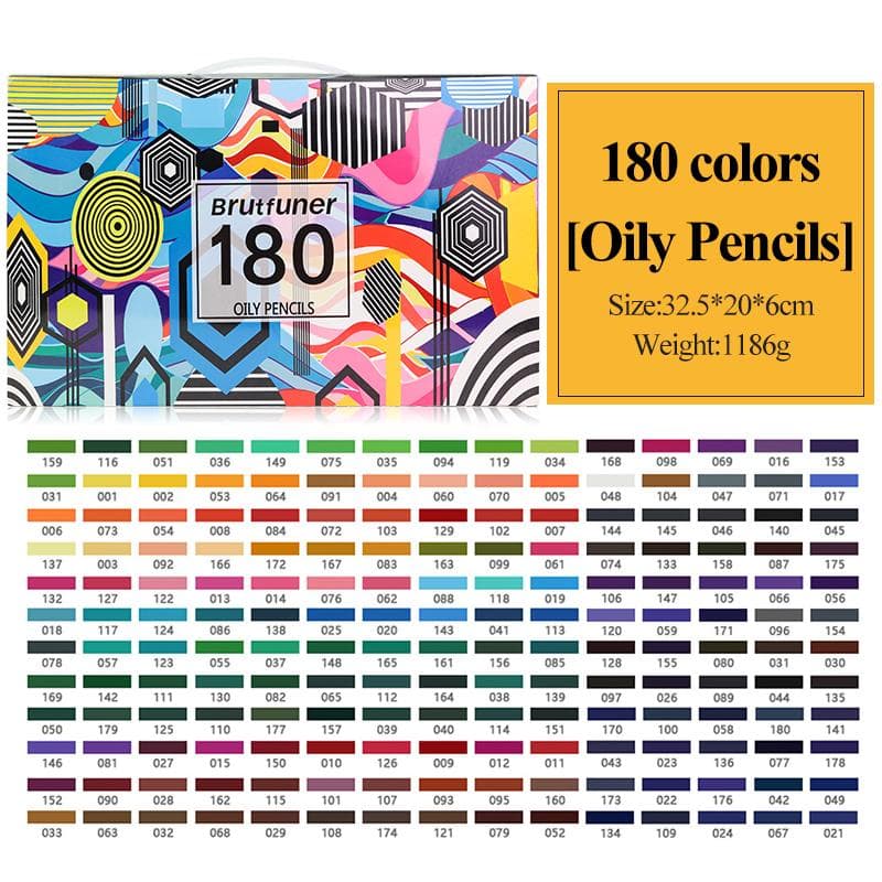 Professional Oil Colors Pencils Set Wood Soft Watercolor Pencil For Drawing Sketch Art 48/72/80/120/160/180Pcs