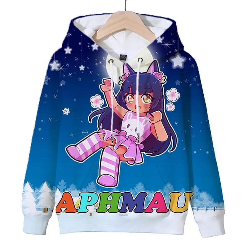 3D Game Aphmau Print Hoodie Kids Hooded Sweatshirts Cartoon Anime Hoodies Spring Fall Children Clothing Harajuku Hooded Pullvers 150CM