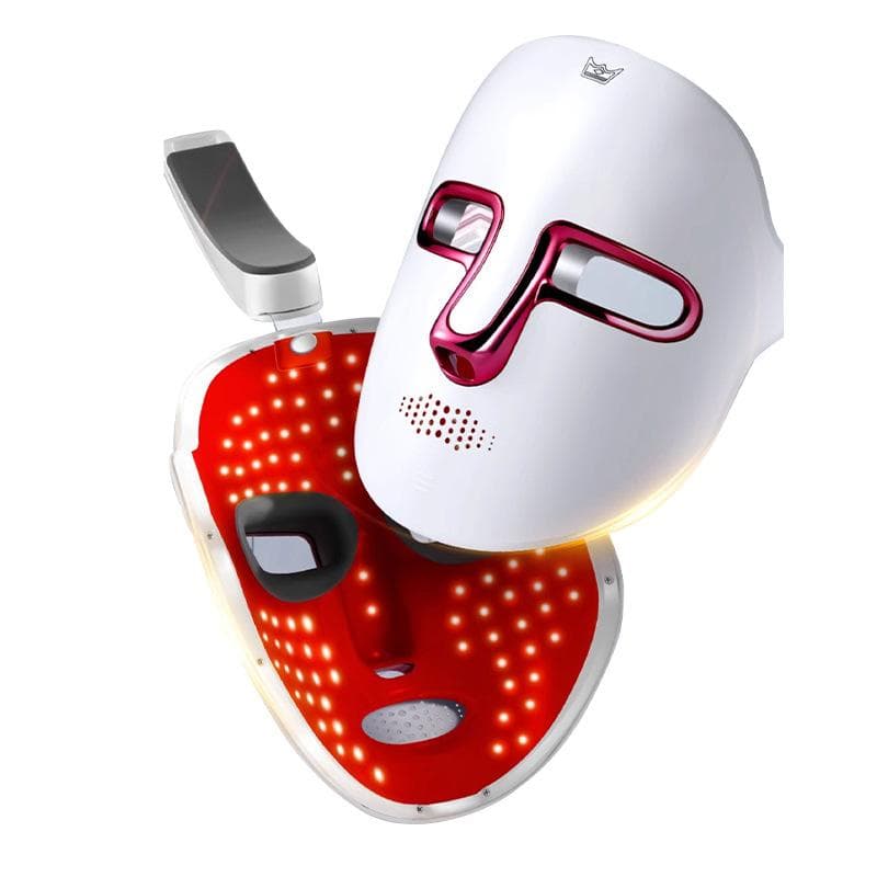 Photon Skin Rejuvenation Instrument, Face Mask Beauty Instrument, Household Led Red and Blue Face Row Light, Seven-color Photon Mask white