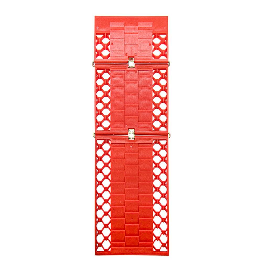 Car Recovery Traction Board Foldable Off-Road Vehicle Escape Track Mat Anti-Slip Tire Ladder for red