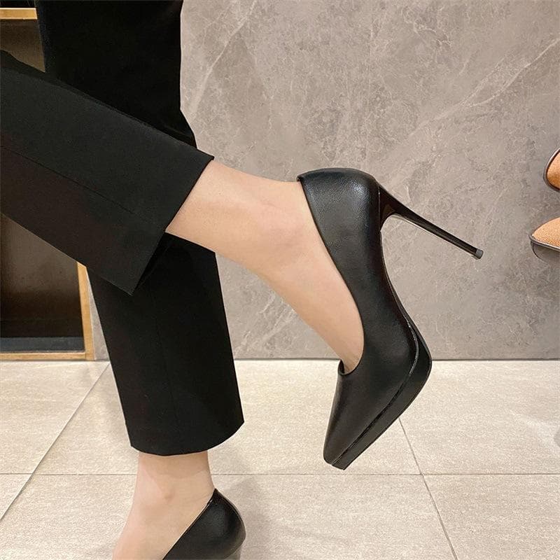 Professional Commuter Solid Color High Heels Korean Style Simple Pointed-Toe Stiletto Shoes Women's Sexy Temperament Women's Shoes 40