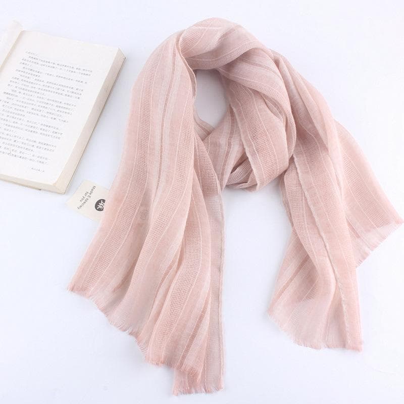 Cotton and linen scarf for women solid color thin silk scarf for autumn and winter warm neck protection scarf shawl short neck scarf 130