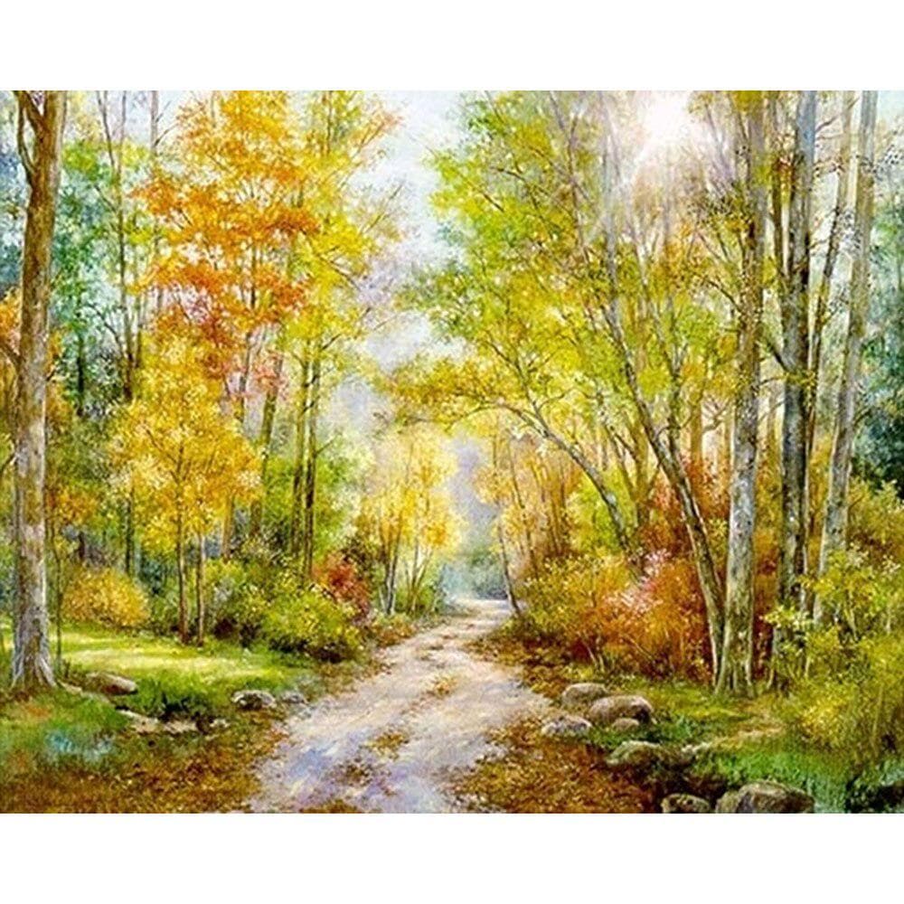 Cross Stitch Kit DIY Diamond Embroidery Forest Landscape Full Round Diamond Painting Home Decor 20X30CM