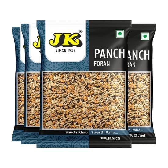 JK Panch Foran 100g - Bengali Panchphoron Spice Mix | Authentic Kolkata Masala | Indian Five Spice Blend | Grocery Staple (Pack of 4)