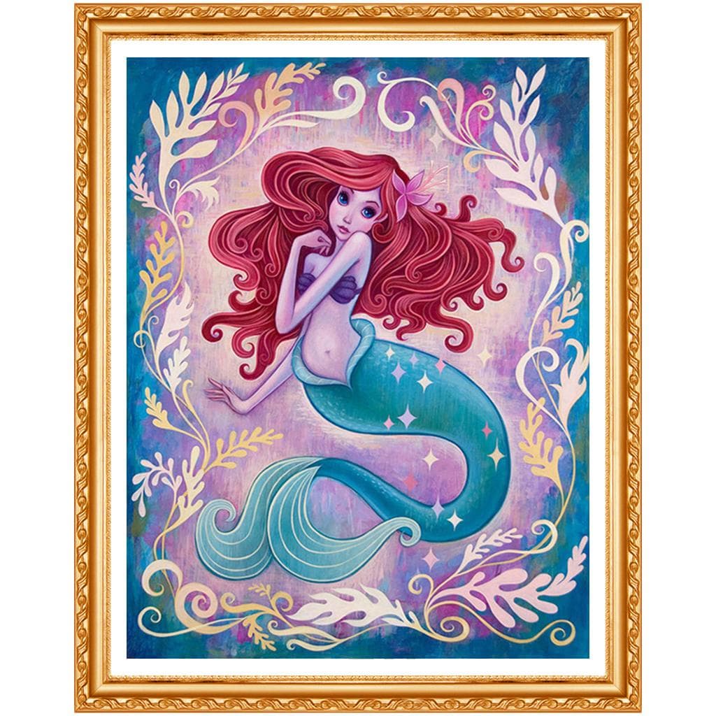 Diy Diamond Painting Embroidery Beautiful Mermaid Princess New Style Conch Girl Diamond Painting 20X30CM