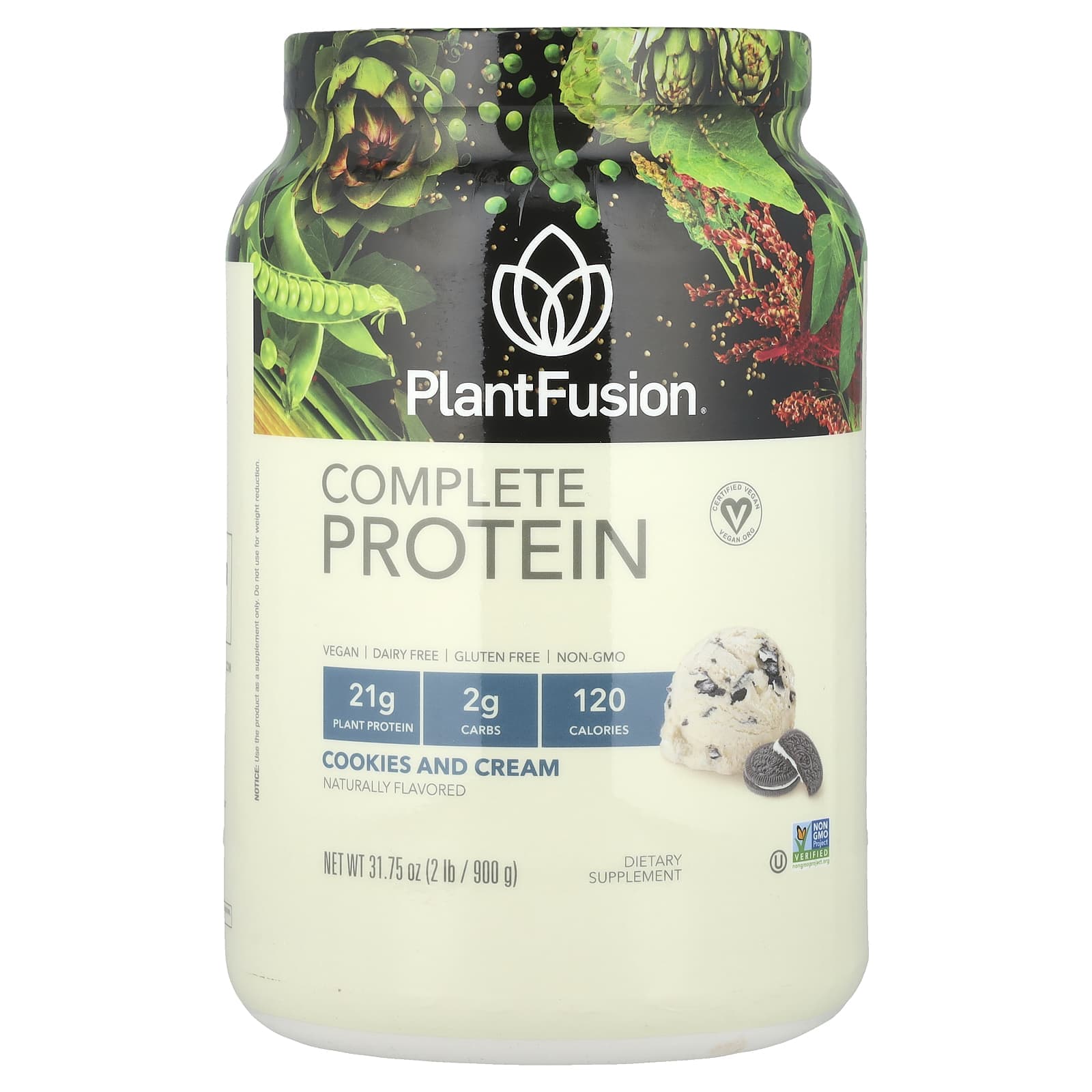 PlantFusion, Complete Protein, Cookies & Cream, 2 lb (900 g)